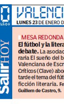 20minutos con “El fútbol y la Literatura”