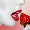 Fresas rojas, labios de mujer.