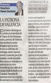 Nuestra PATRONA de Valencia «Virgen Desamparados»