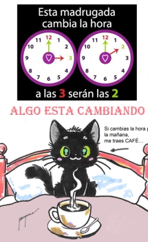 Acuérdate de cambiar la hora, por orden del gato