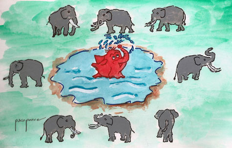 Defensa del elefante rosa